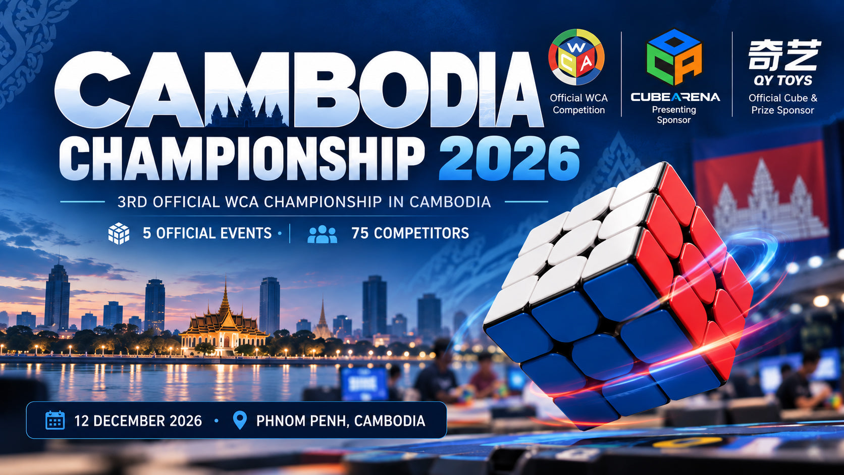 Cambodia Championship 2026: Cambodia's 3rd Official WCA Speedcubing Championship