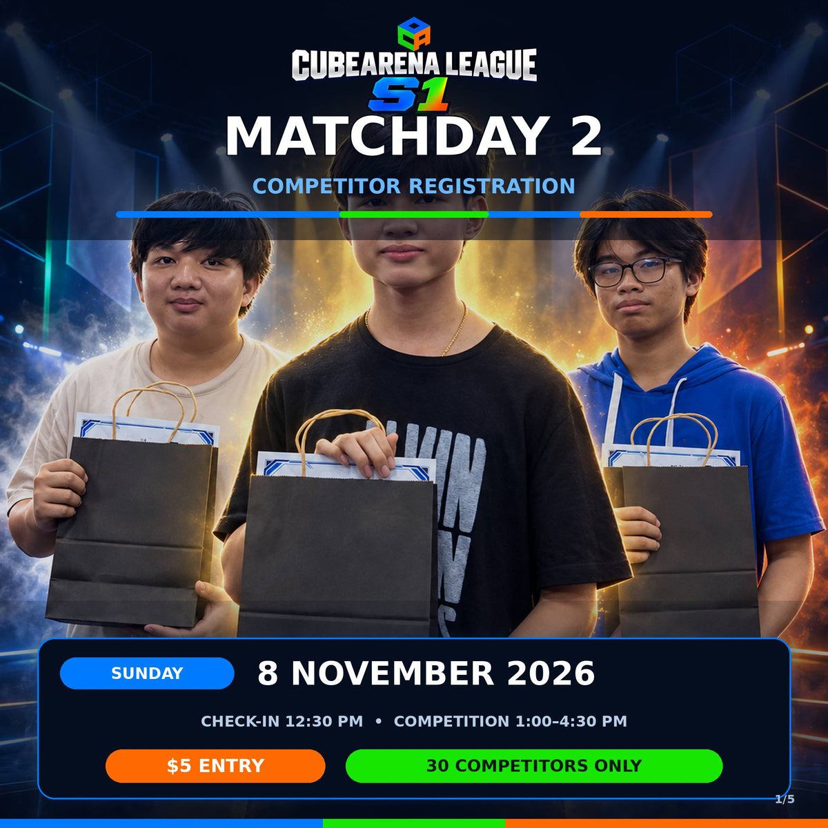 CubeArena League S1 — Matchday 2 Competitor Registration