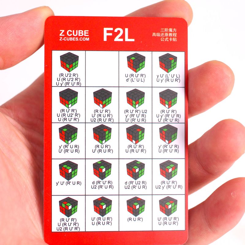 (1 Set 3 Cards) - Z-Cube CFOP Algorithm Card Set (PVC Plastic Edition) F2L PLL OLL