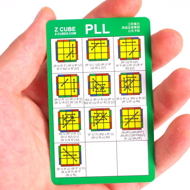 (1 Set 3 Cards) - Z-Cube CFOP Algorithm Card Set (PVC Plastic Edition) F2L PLL OLL