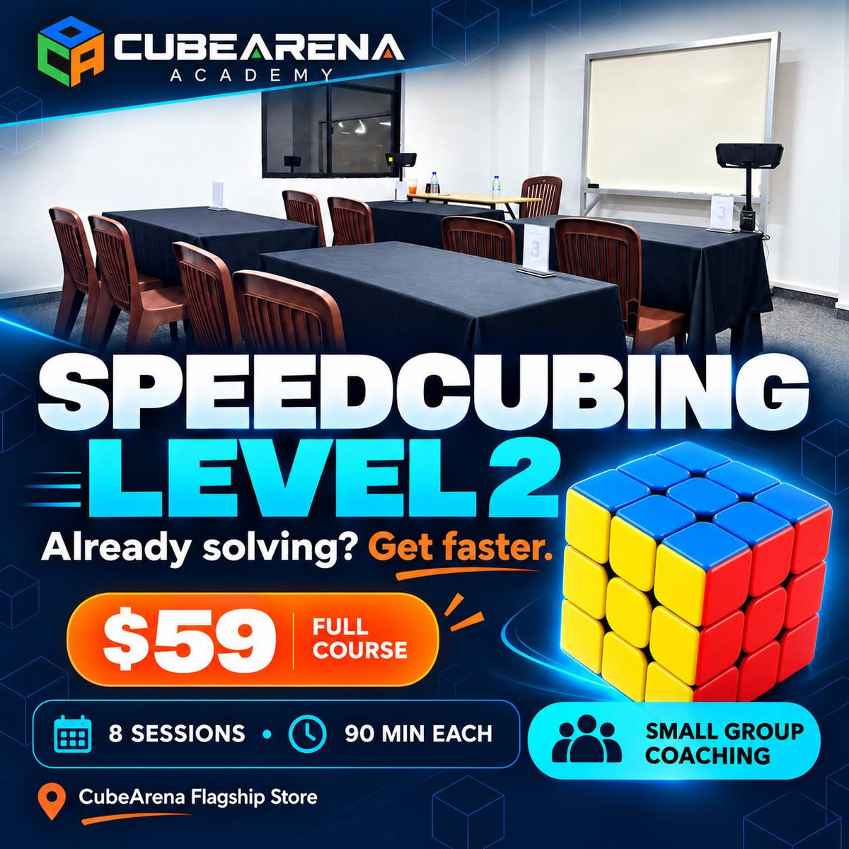 CubeArena Classes — ថ្នាក់រៀន 3×3 Speedcubing | កម្រិត 2