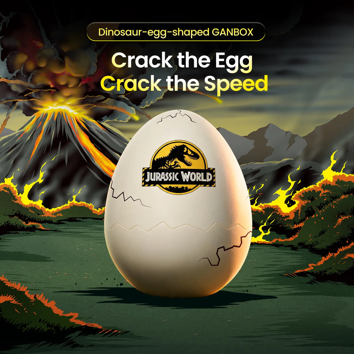 GAN 356 Me 3x3 Jurassic World Edition with Dinosaur-egg (Magnetic)