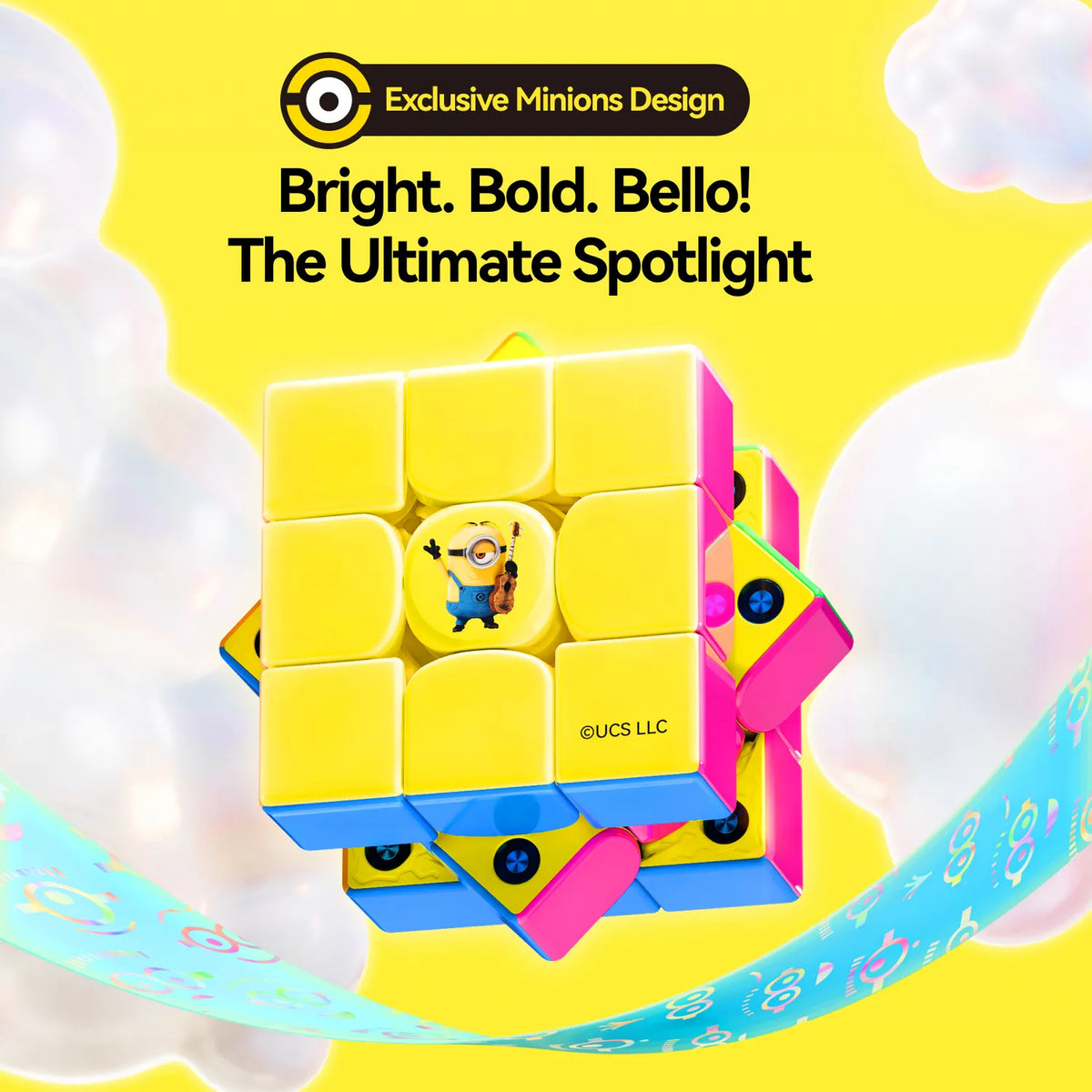 GAN V100 3x3 (Magnetic, MagLev, Core Magnets, UV Coated) - Minions Edition