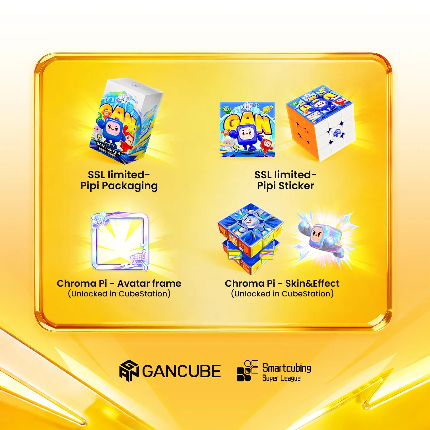 GAN i Carry 4 3x3 (Magnetic, UV Coated) - SSL Limited, Bluetooth Smart Cube