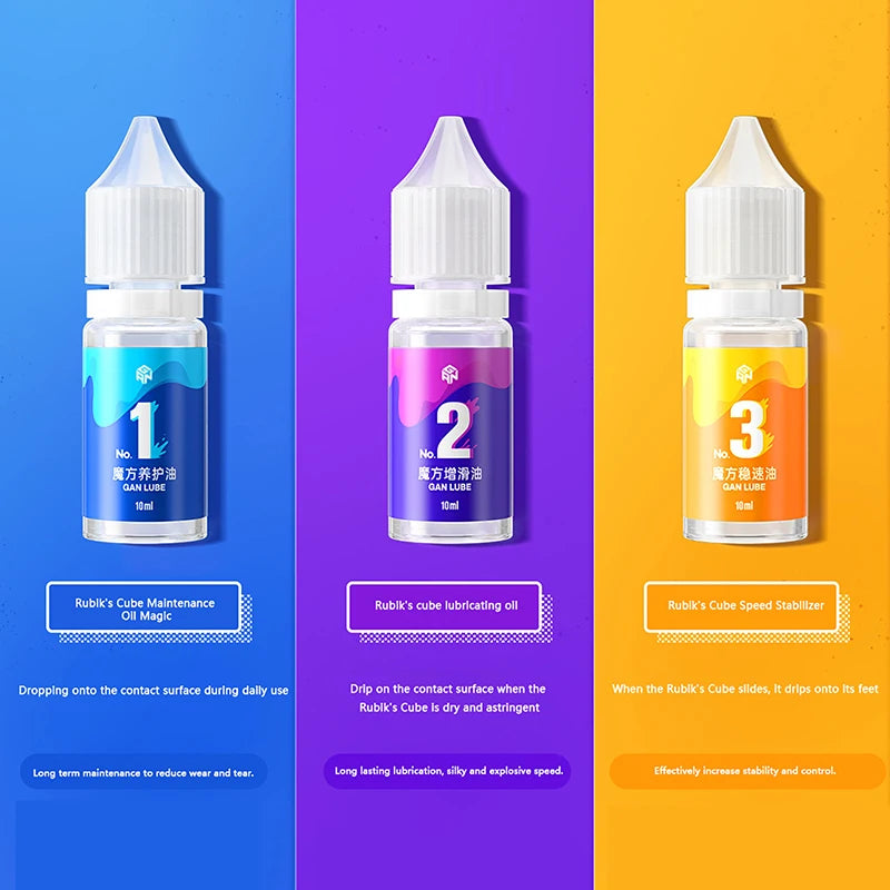 GAN Lube No. 1 No. 2 No. 3 10 ML Magic Lube Standard Lube Lubricant CubeArena GAN Lube No. 1 No. 2 No. 3 10 ML Magic Lube Standard Lube Lubricant CubeArena