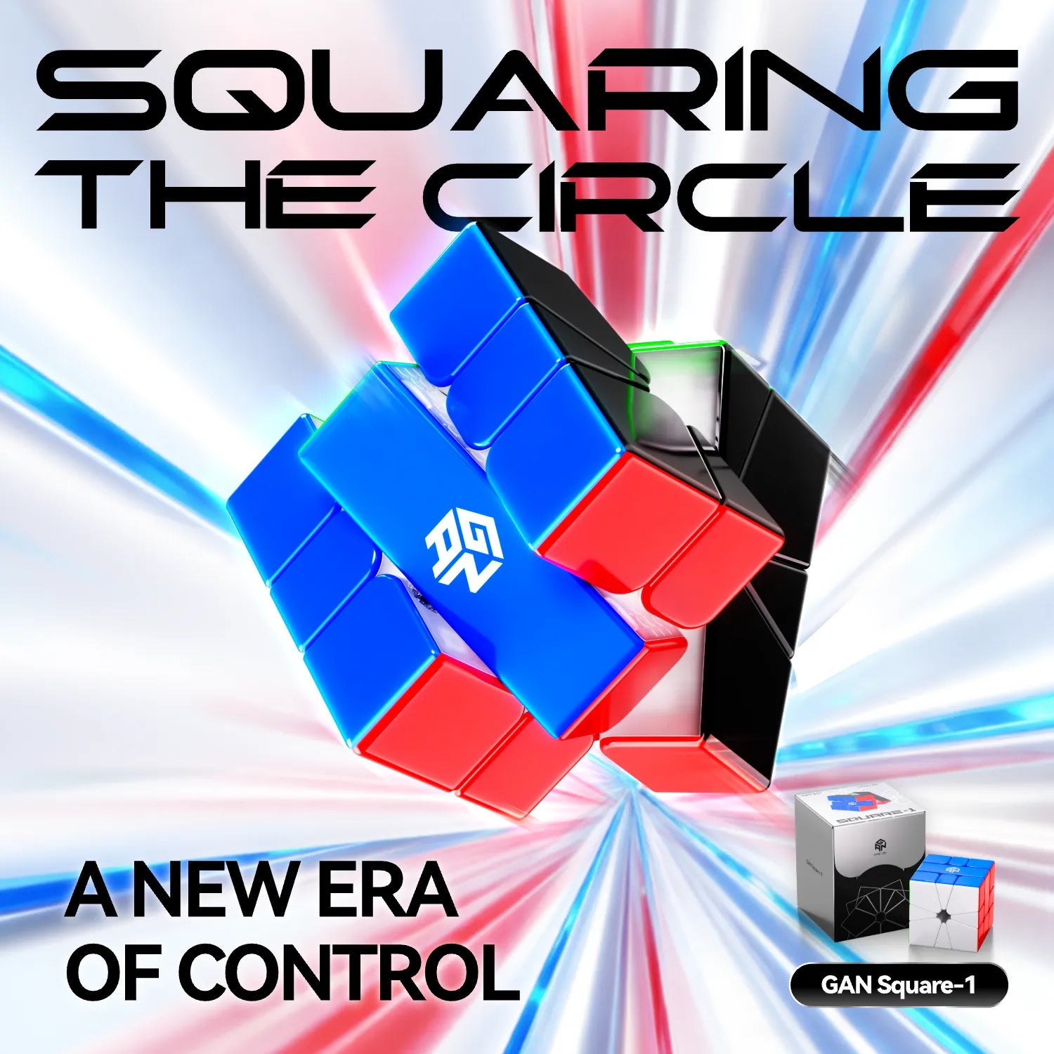 GAN Square-1 Black (Magnetic, MagLev, Core Magnets, UV Coated)