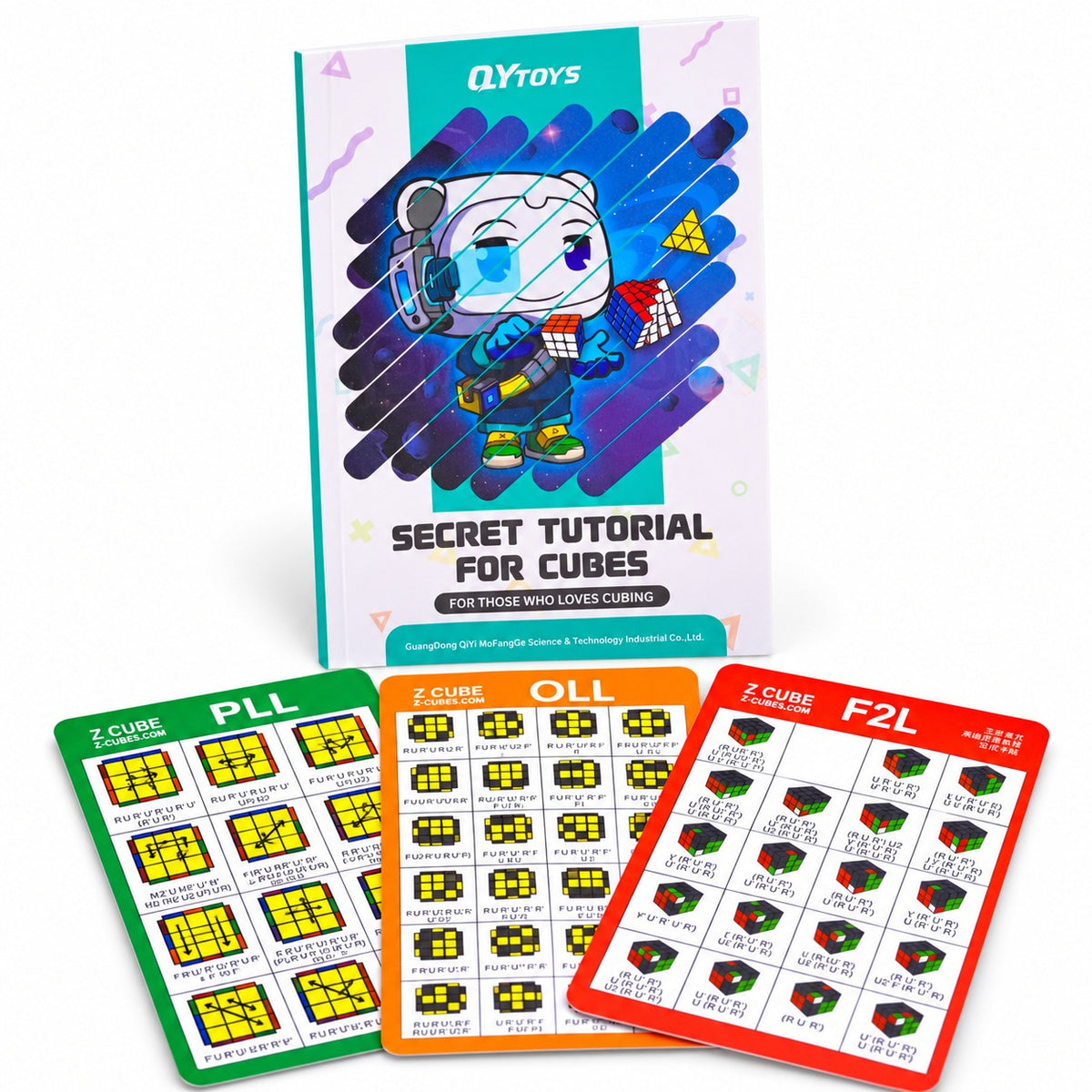 Timer + Secret Tutorial Book + Z-Cube CFOP Algorithm Card Set (PVC Plastic Edition) F2L PLL OLL