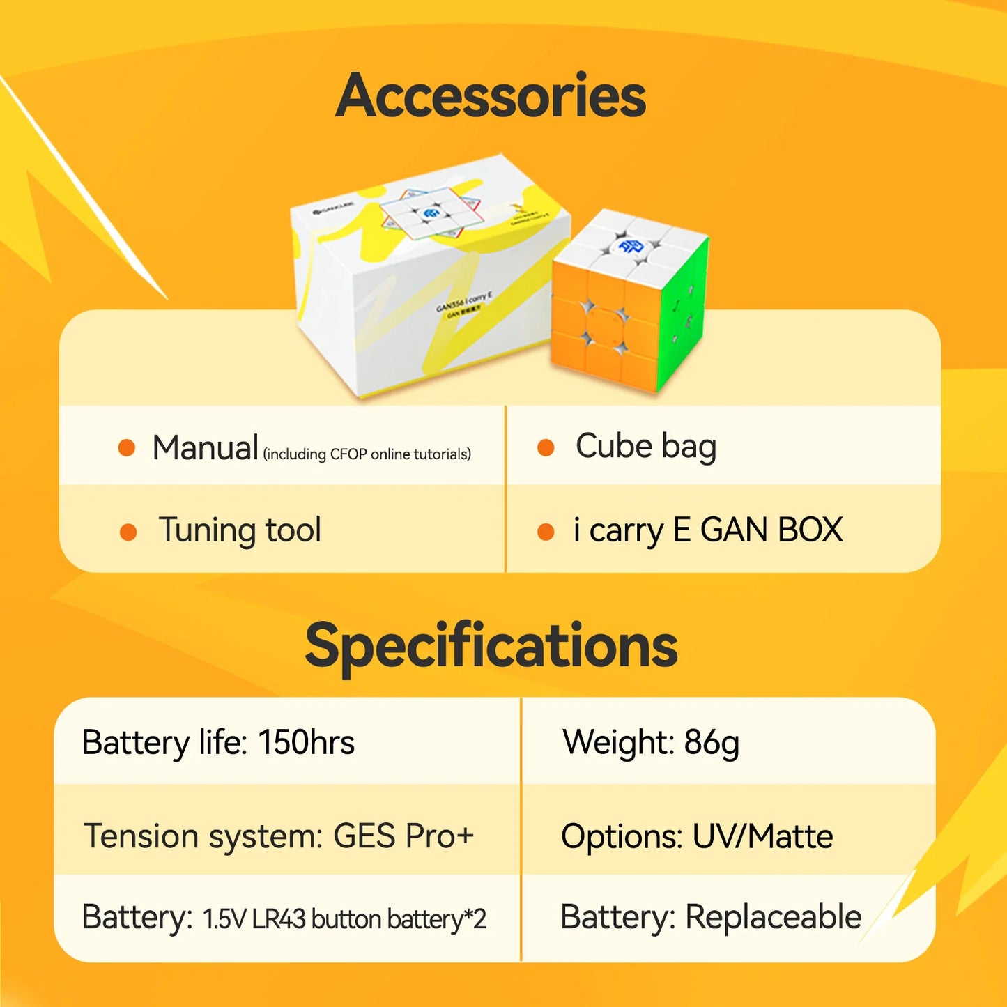 GAN 356 i Carry E 3x3 V2 (Magnetic) - Bluetooth Smart Cube