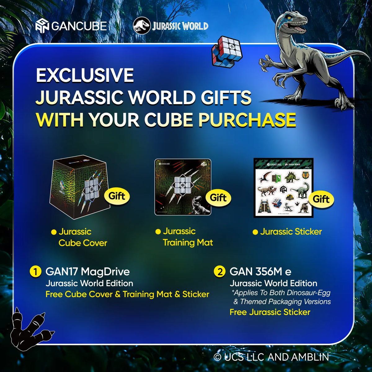 GAN 356 Me 3x3 Jurassic World Edition（Magnetic)