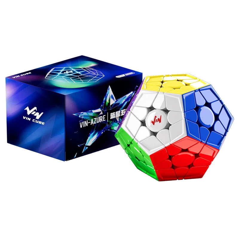 VIN Cube Azure Megaminx Nova (Magnetic, MagLev, Core Magnets, UV Coated)