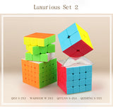Qiyi Bundle 4in1 Knight 2x2 3x3 4x4 5x5 Stickerless